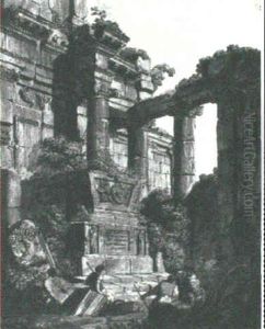 A Capriccio Of Roman Ruins With Figures