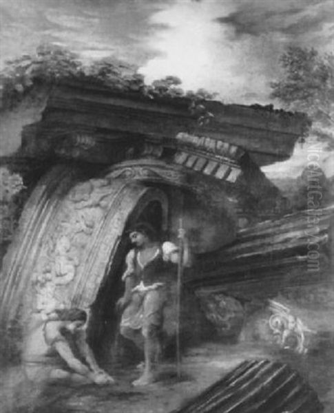 Italianate Ruins With Beggers Resting - view 1
