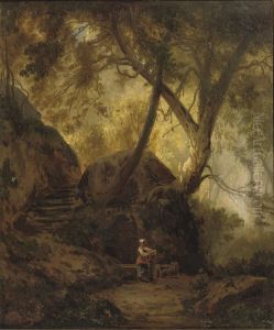 A Peaceful Moment In A Park by Karl Blechen