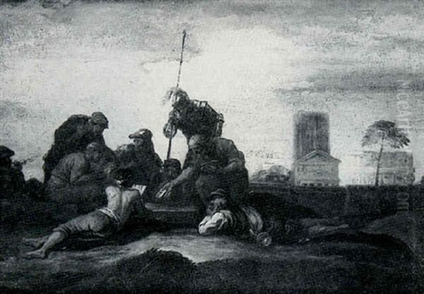 Soldiers Playing Cards, The Colosseum Beyond - view 1