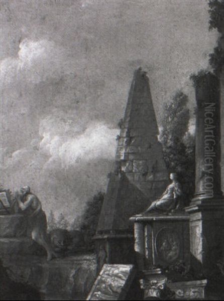 A Capriccio Of Roman Ruins With Saint Jerome At Prayer - view 1