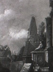 A Capriccio Of Roman Ruins With Saint Jerome At Prayer A Capriccio Of Roman Ruins With Saint Jerome At Prayer