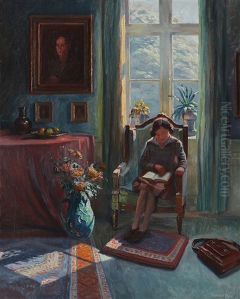 Interior With A Reading Woman At A Window - view 1