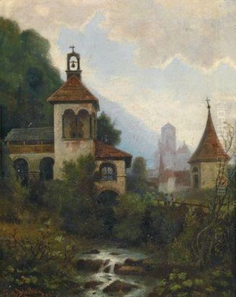 Landschaft In Sudtirol Mit Burg Und Kirche - view 1
