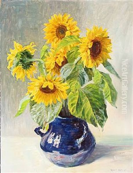 Vase With Sunflowers - view 1