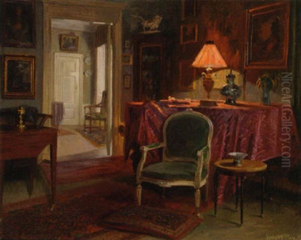 A Danish Interior Leading To A Sunlit Hall - view 1