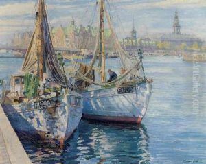 Fishing Vessels At The Quay, Copenhagen by Robert Panitzsch