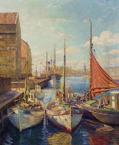 Fishing Boats At The Quay, Copenhagen - view 1