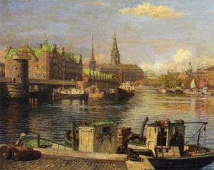 Shipping On The River Deer, Copenhagen by Robert Panitzsch