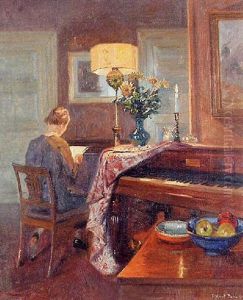 Kvinde Ved Klaver by Robert Panitzsch