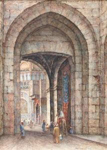 Oosterlingen En Man Op Kameel Bij Stadspoort by Wilhelm Ch. Constant Bleckmann