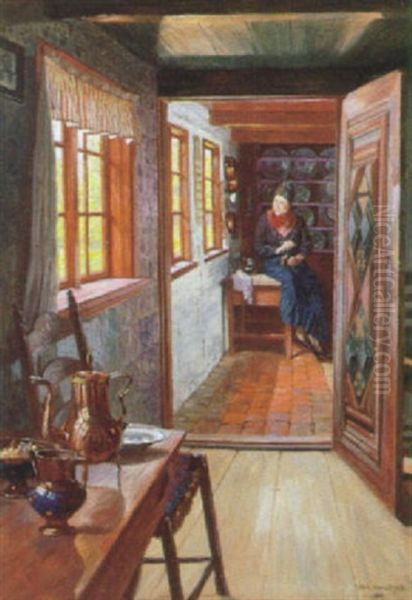 Almueinterior Med Kvinde I Egnsdragt - view 1
