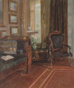 Interior Fra Et Hjorne Af Stuen I Et Kunstnerhjem Interior Fra Et Hjorne Af Stuen I Et Kunstnerhjem
