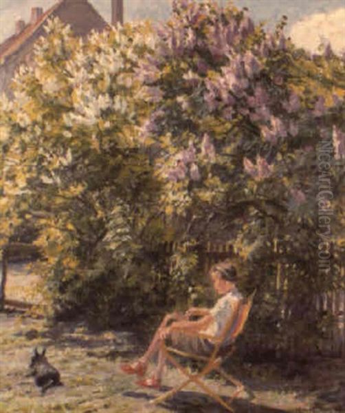 Reading In The Garden - view 1