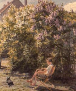 Reading In The Garden by Robert Panitzsch
