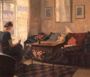 A Woman Reading At A Window by Robert Panitzsch