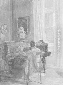 Girl Playing The Piano by Robert Panitzsch