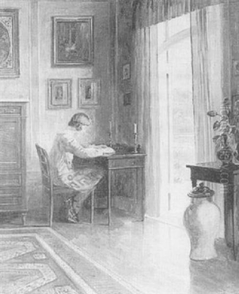 Lady Reading In An Interior - view 1