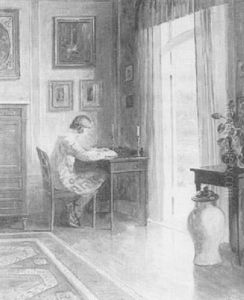 Lady Reading In An Interior by Robert Panitzsch