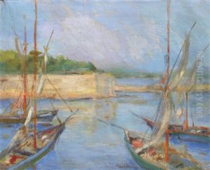 Lodzie W Porcie W Concarneau by Josef Pankiewicz