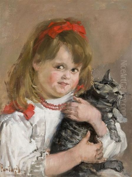 Fillette Au Chat - view 1