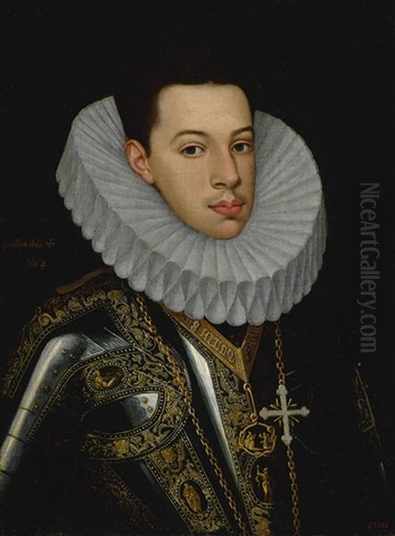 Portrait Of Prince Felipe Emmanuele Of Savoy (1586-1605), Half-length, Wearing The Badges Of The Orders Of The Annunziata And St. Mauricius And Lazarus - view 1