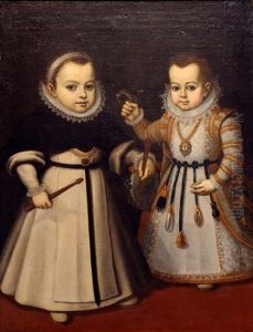 Portraits De Deux Enfants by Juan Pantoja de la Cruz