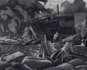 The Mill Dam, Cheltenham (+ Sunlight In The Forest, Lrgr; 2 Works) by Lawrence Arthur C. Panton