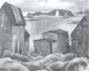 Fish Stores, Indian Harbour, Nova Scotia by Lawrence Arthur C. Panton