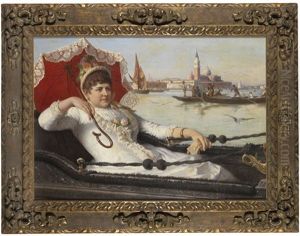 Partie In Der Gondel Vor Venedig by Antonio Paoletti