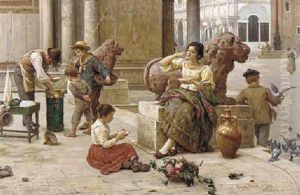 An Afternoon Rest In The Piaza San Marco by Antonio Paoletti