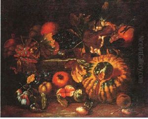 Nature Morte Aux Raisins, Coloquinte Et Figues