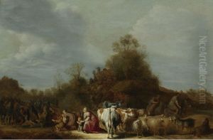 The Meeting Of Jacob And Esau by Gerrit Claesz Bleker