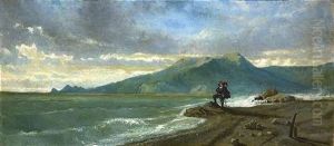 Musketier Am Strand, Versonnen Auf Das Meer Blickend