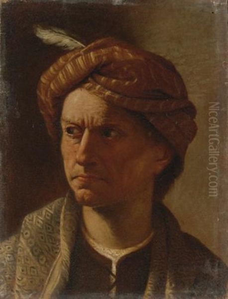 Portrait Of A Man, Head And Shoulders, Wearing A Turban - view 1
