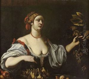 Portrait De Femme Aux Figues Et Raisins