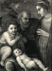 The Holy Family With The Infant Saint John The Baptist by Paolo Paolino
