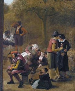 Contadini All""""aperto Che Bevono by Gerrit Claesz Bleker