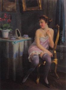 Woman Seated At Her Vanity