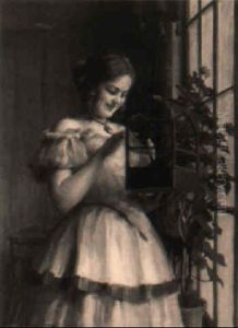 Madchen Mit Vogelkafig by Emil Pap