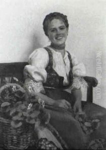 Madchen Mit Mohnblumen by Emil Pap