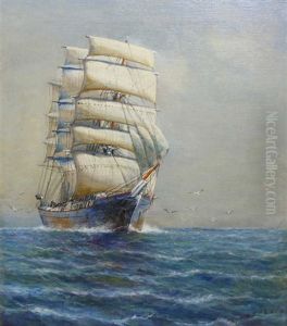 Trois-mats Carre Par Vent Arriere by Luca Papaluca