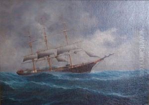 Three-masted Ship At Sea by Luca Papaluca