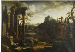 Paisaje Clasico Con Figuras by Georg Blendinger