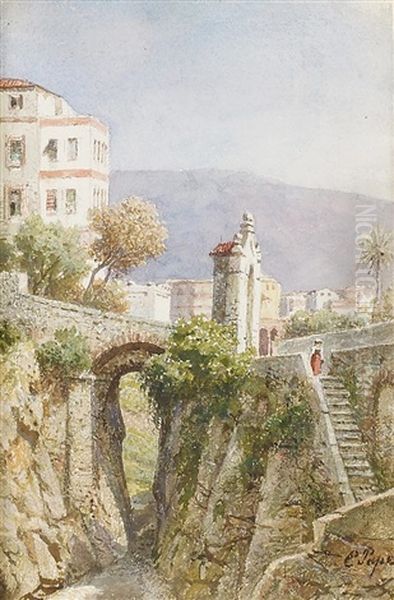 Alte Bogenbrucke In Einem Italienischen Stadtchen - view 1