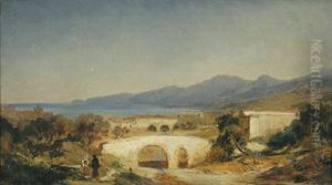 Kustenlandschaft Mit Bauernpaar Bei Termini-imerese Auf Sizilien
