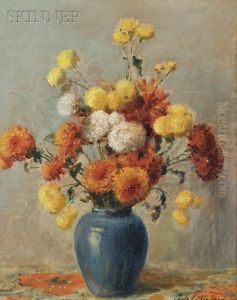 Still Life With Chrysanthemums by Carle Joan Blenner