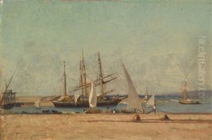 Segelboote Im Hafen by Victor de Papelen (Papeleu)