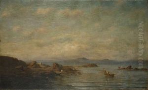 Vue Cotiere Animee De Pecheurs by Victor de Papelen (Papeleu)