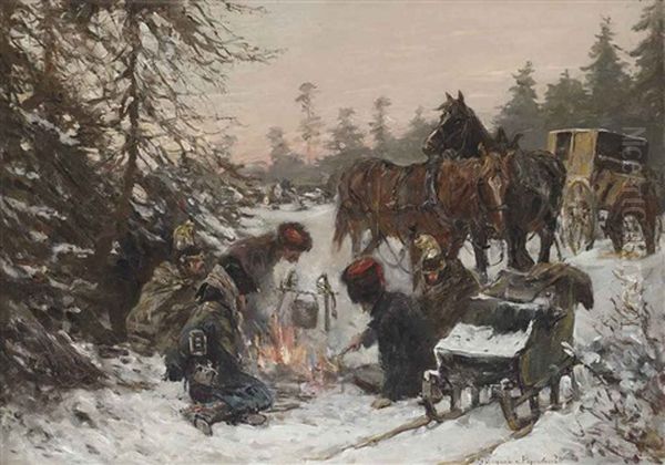 French Cavalerists Returning Home - view 1